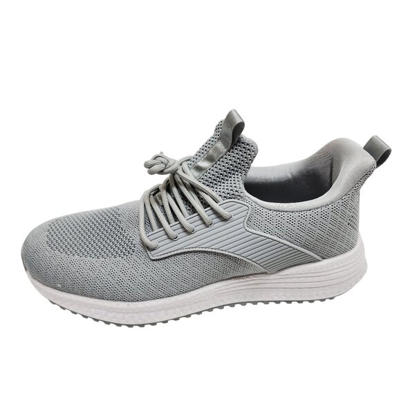 Men's Gray Athletic Sneakers Size 10.5 Lightweight Breathable Knit Fabric - Picture 1 of 11